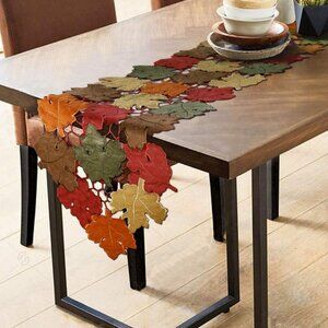 OWENIE Table Runner 70 Inches Long, 13x70'', Maple Leaf